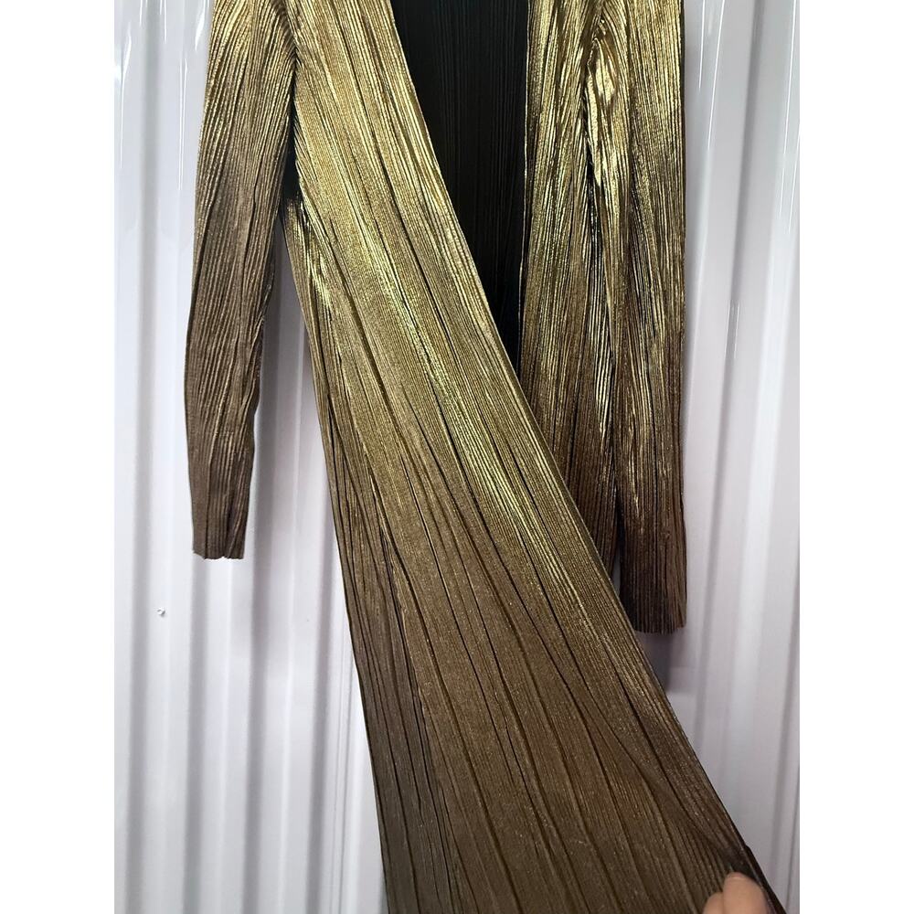 HOUSE OF HARLOW 1960 x Revolve gold open front metallic long duster Jodie jacket - Picture 6 of 11